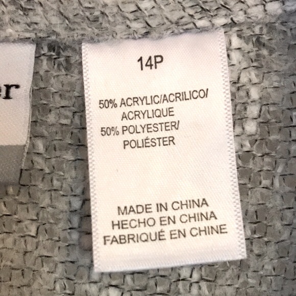 Alfred dunner Petite Grey & White Blazer, 14P, EUC - Picture 7 of 9